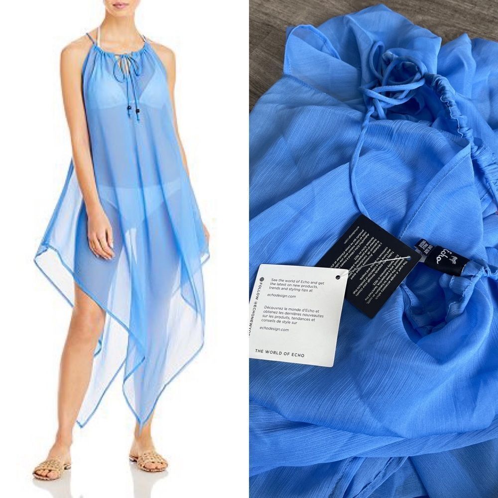 Echo Drawstring Handkerchief Dress Swim Cover-up